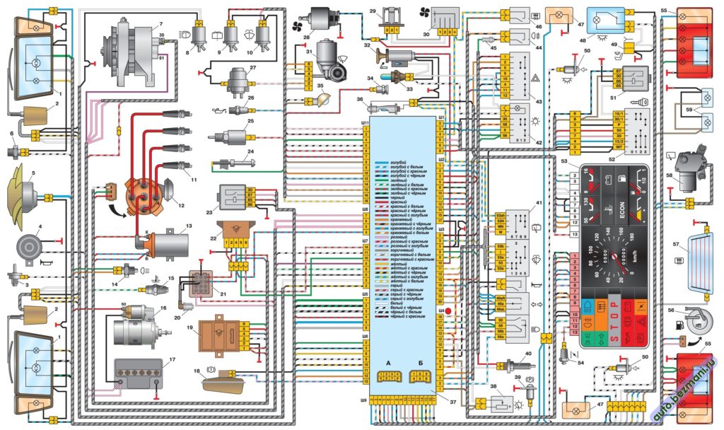 Электрические схемы ВАЗ 2108