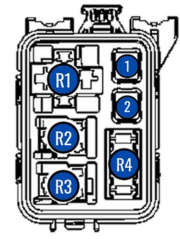 Схема дополнительных блоков по капотом на Mazda 3 bl